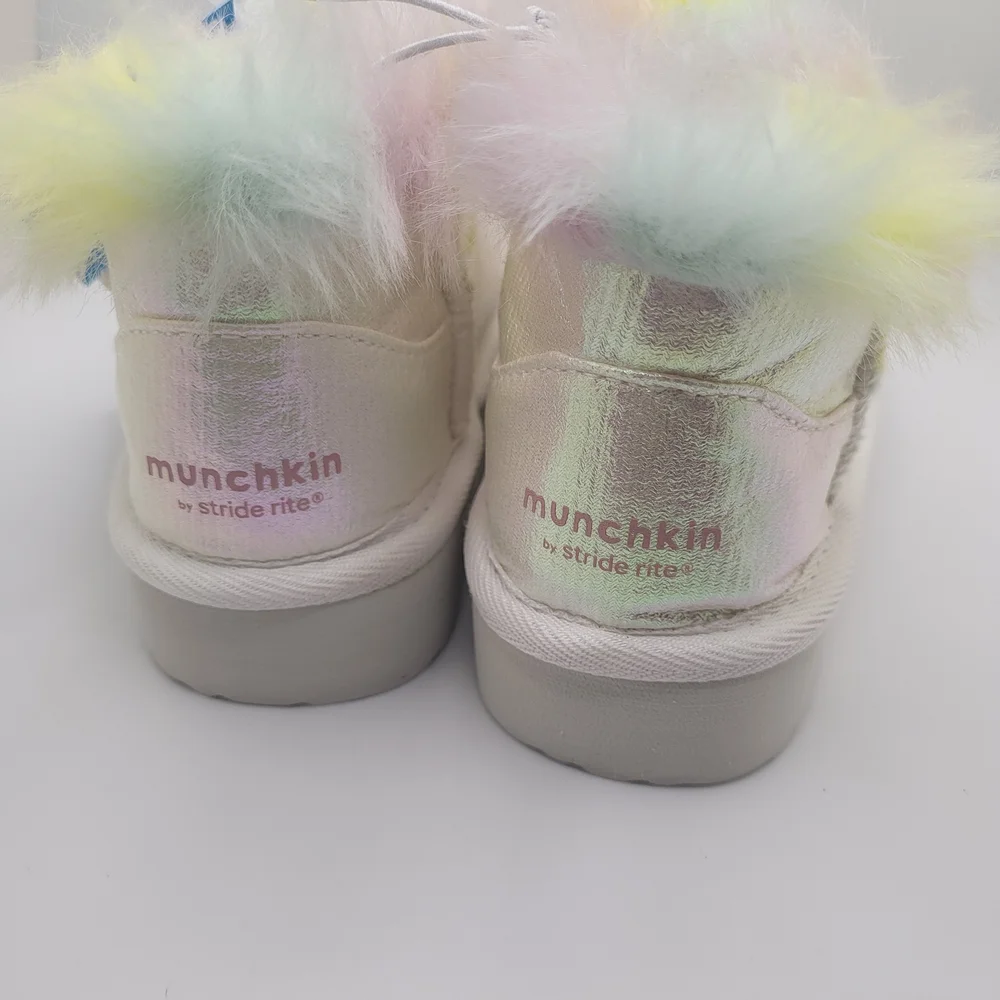 Irredescent Shiny Fuzzy Boots NWT